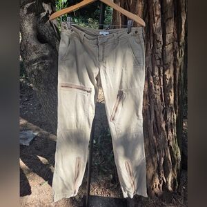 VINCE Womens Beige Zipper Pants Size 6